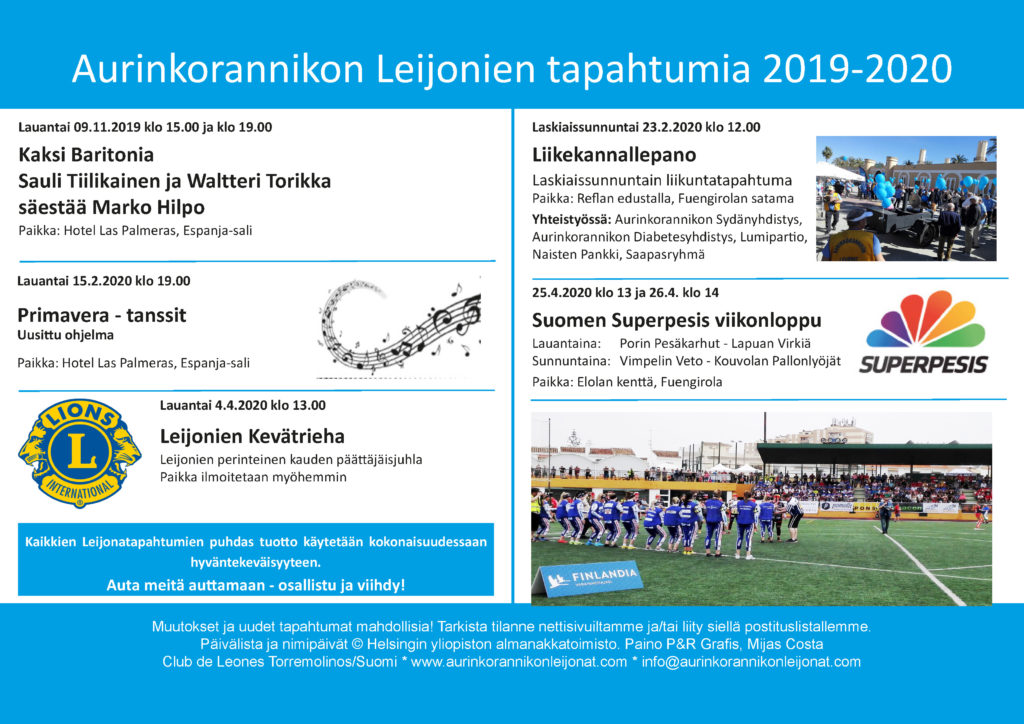 Tapahtumat - Aurinkorannikon Leijonat